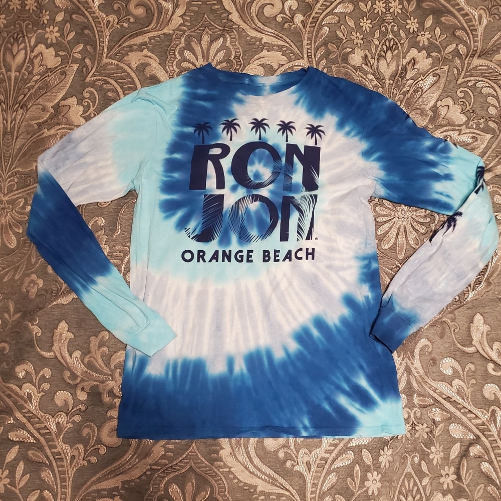Ron Jon Blue/white tie die long sleeve tee